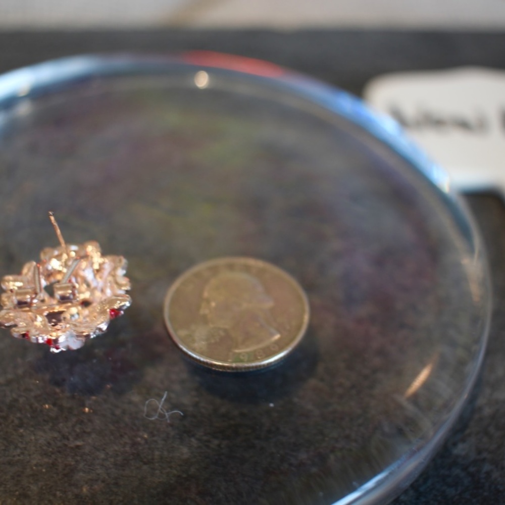 New 925 Four Leaf Flower Diamond Studs earrings - Picture 4 of 8
